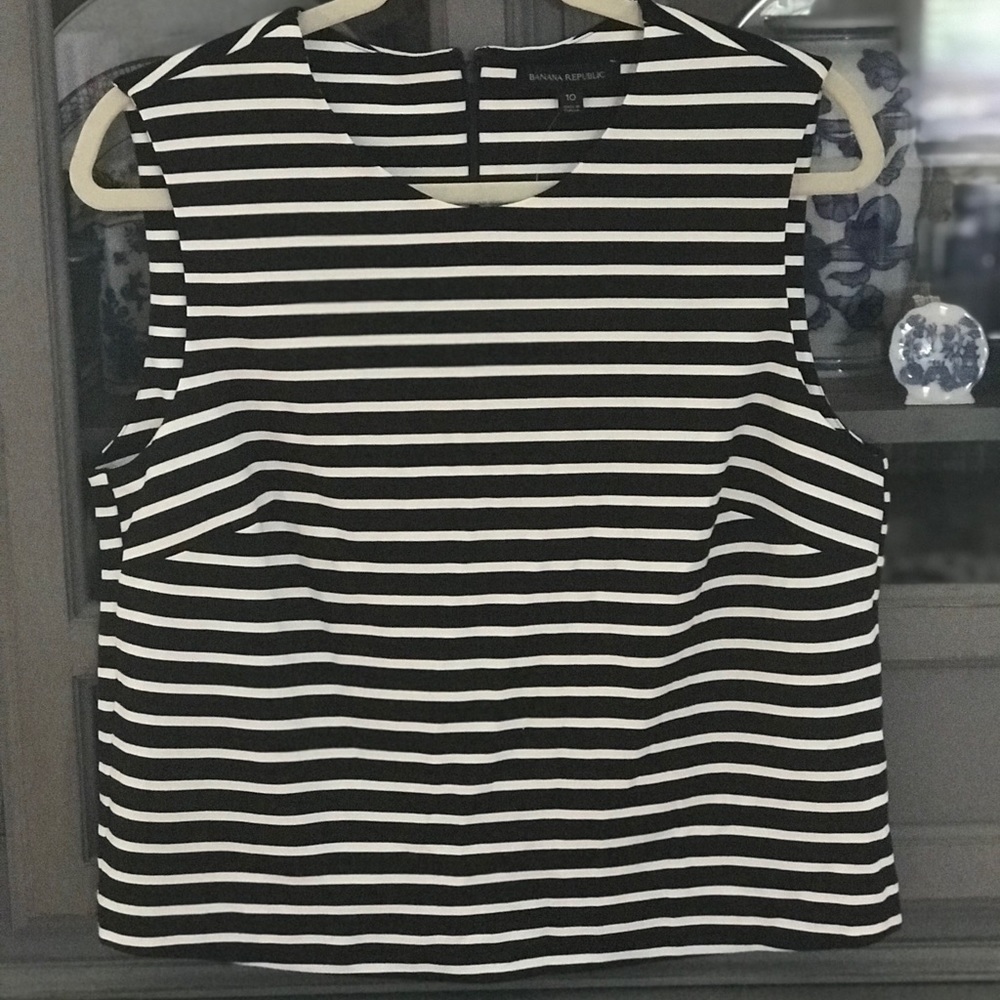 Banana Republic Navy & White Tank